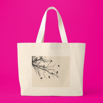 Birds in Black and White Canvas Bag Zazzle_bag Birds in Black and White Canvas Bag Zazzle_bag