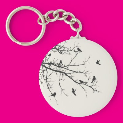 Birds in Black and White Key Chain Zazzle_keychain Birds in Black and White Key Chain Zazzle_keychain