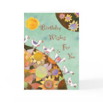 Birds in Flower Land: Birthday Card card