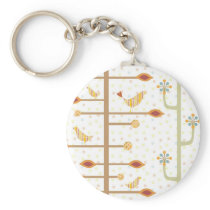 Birds In Love Design 4 White Botton keychains