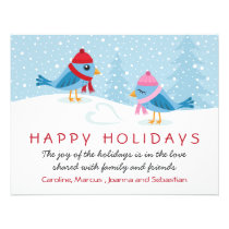 Birds in the snow Happy Holidays card