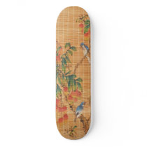 BIRDS IN TREE BAMBOO SCREEN SKATEBOARD