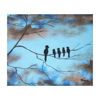 Birds In Tree In Sky Mother's Day Abstract Art Gallery Wrapped Canvas