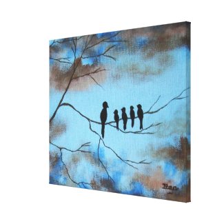 Birds In Tree In Sky Mother's Day Abstract Art Gallery Wrapped Canvas