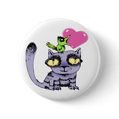 Birds Love Cats Pinback button