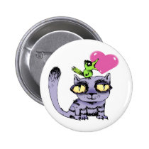 Birds Love Cats buttons