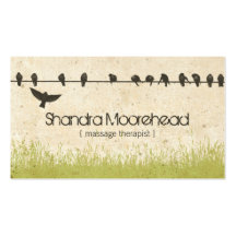 Birds Natural Massage Therapist Business Card