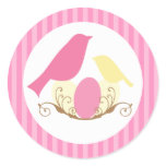 Birds Nest Baby Shower Envelope Seals Round Sticker