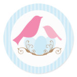 Birds Nest Baby Shower Envelope Seals Round Sticker