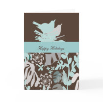 Bird's Nest Floral Holiday Season Card