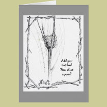 Birds Nest in Winter sketch in ink cards