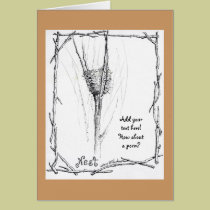 Birds Nest in Winter sketch in ink cards