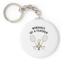 Birds of a Feather Badminton Keychain