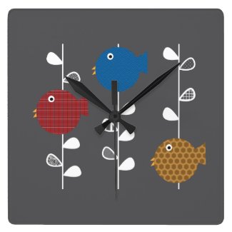 Birds of a Leaf Wall Clock