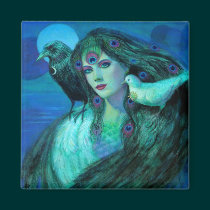 "Birds of Duality- Peacock Lady" magnets