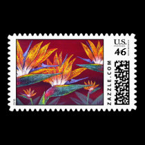 Birds Of Paradise Tropical Flower - Multi stamps