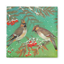 Birds of Winter Fridge Magnet