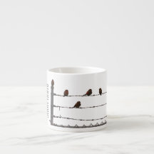 Birds on a Fence Espresso Mug