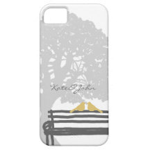 Birds on a Park Bench Wedding iPhone 5 Case