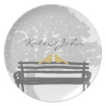 Birds on a Park Bench Wedding Party Plate