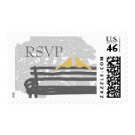 Birds on a Park Bench Wedding RSVP Postage Stamp