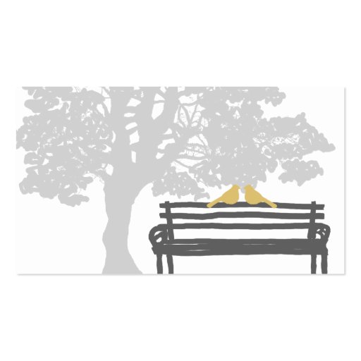 Birds on a Park Bench Wedding Seating Cards Business Card (back side)