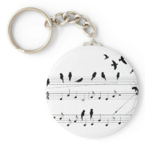 Birds on a Score keychain
