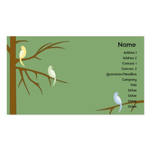 Birds on a Tree - Business Business Cards (front side)