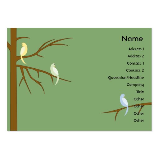 Birds on a Tree - Chubby Business Card Template (front side)