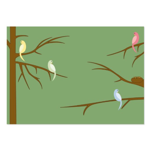 Birds on a Tree - Chubby Business Card Template (back side)