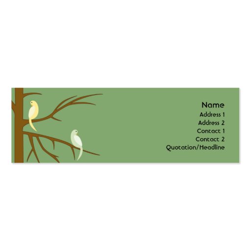 Birds on a Tree - Skinny Business Card Template (front side)