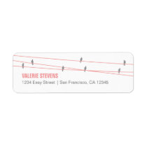 Birds on a Wire Address Label (Pink) labels