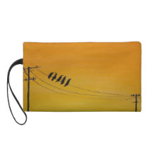 Birds on a Wire at Sunset Wristlets