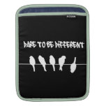 Birds on a wire – dare to be different (black) sleeve for iPads