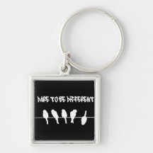 Birds on a wire – dare to be different (black) key chain
