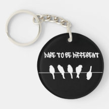 Birds on a wire – dare to be different (black) keychains