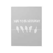 Birds on a wire – dare to be different (black) memo notepad