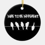 Birds on a wire – dare to be different (black) christmas tree ornament