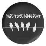 Birds on a wire – dare to be different (black) plate