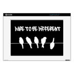 Birds on a wire – dare to be different (black) decal for laptop 