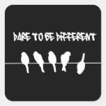 Birds on a wire – dare to be different (black) sticker