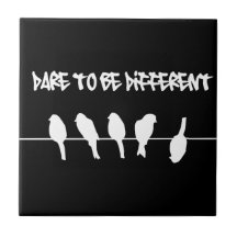 Birds on a wire – dare to be different (black) tiles