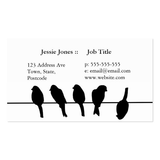 Birds on a wire â€“ dare to be different business card