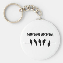 Birds on a wire – dare to be different keychain