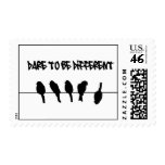 Birds on a wire – dare to be different stamp