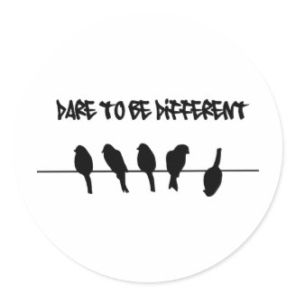 Birds on a wire – dare to be different sticker