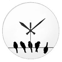 Birds on a wire – dare to be different wallclock
