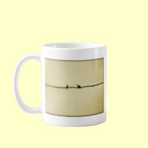 Birds on a Wire in Autumn mugs