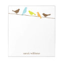 Birds on a Wire Personalized Notepads