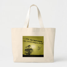 Birds on a Wire Tote Bag